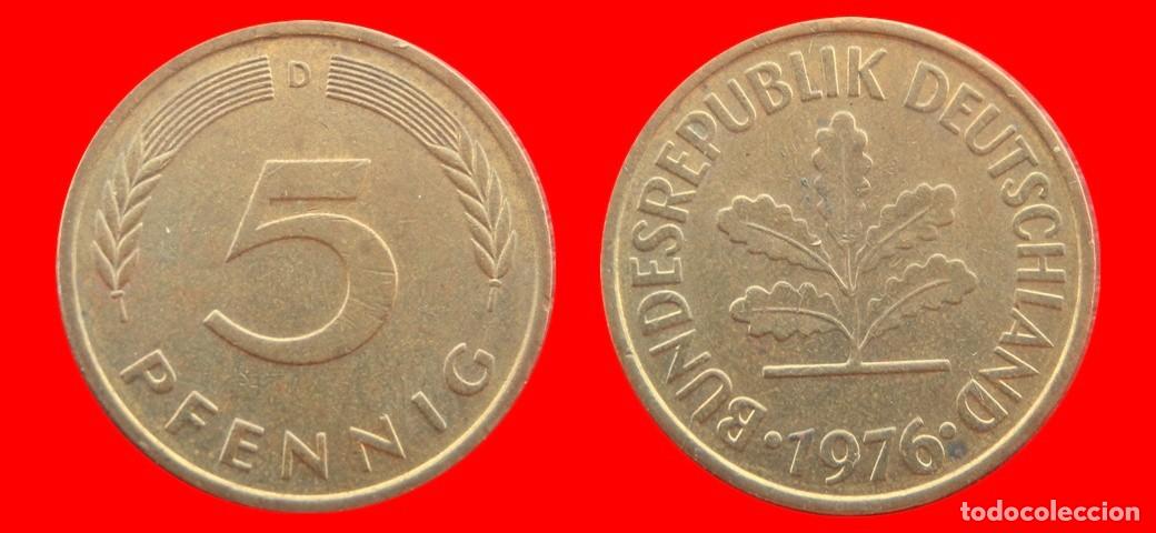 Monedas antiguas de Europa: 5 PFENNIG 1976-D BRD ALEMANIA-154508