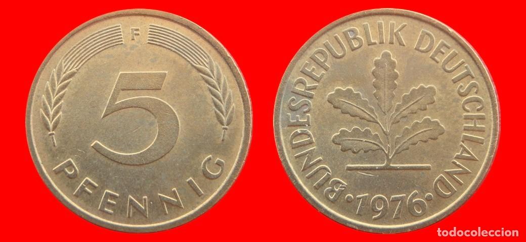 Monedas antiguas de Europa: 5 PFENNIG 1976-F BRD ALEMANIA-154509