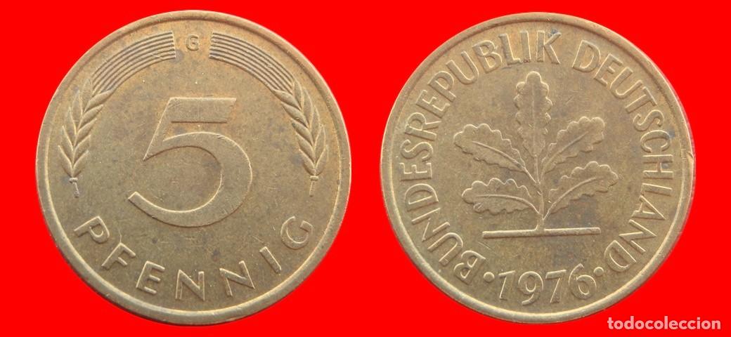 Monedas antiguas de Europa: 5 PFENNIG 1976-G BRD ALEMANIA-154510