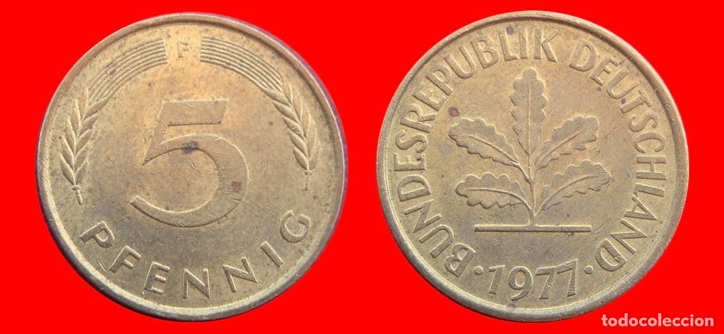 Monedas antiguas de Europa: 5 PFENNIG 1977-F BRD ALEMANIA-154513