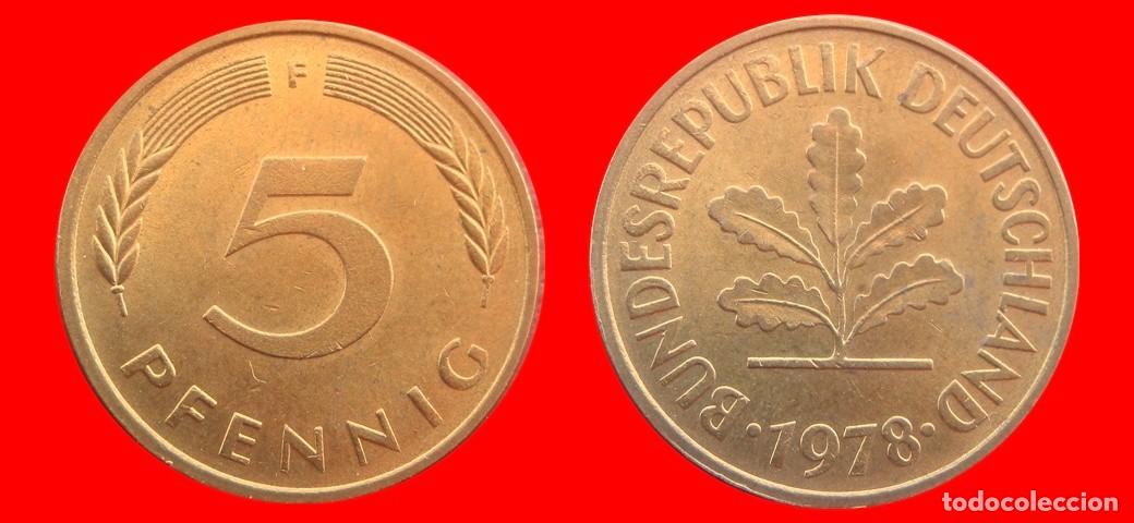 Monedas antiguas de Europa: 5 PFENNIG 1978-F BRD ALEMANIA-154517