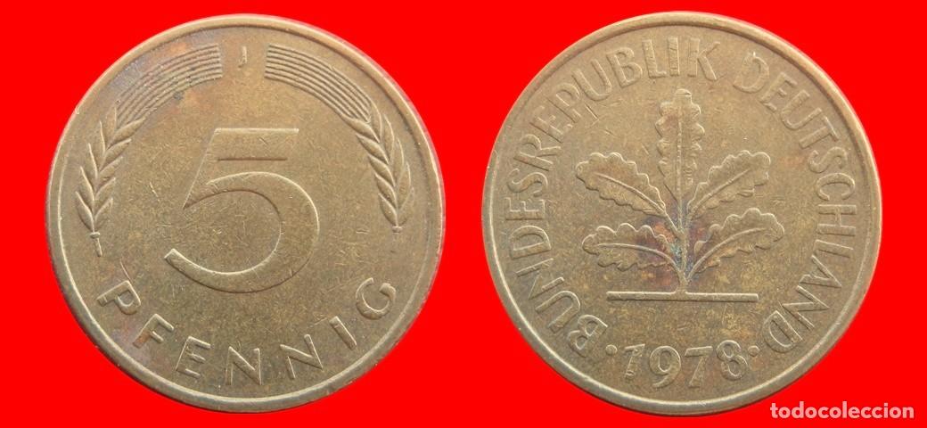 Monedas antiguas de Europa: 5 PFENNIG 1978-J BRD ALEMANIA-154519
