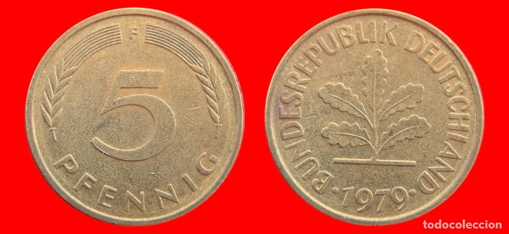 Monedas antiguas de Europa: 5 PFENNIG 1979-F BRD ALEMANIA-154521