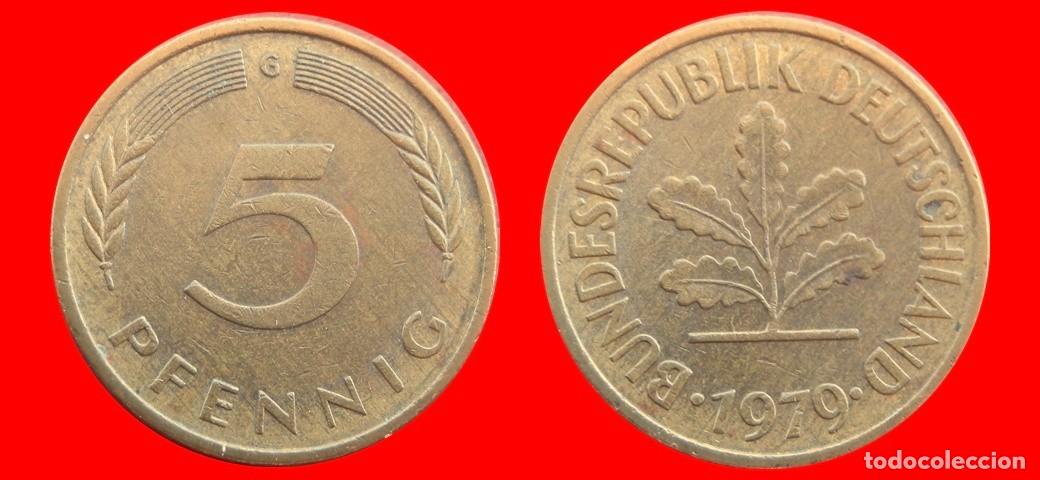 Monedas antiguas de Europa: 5 PFENNIG 1979-G BRD ALEMANIA-154522