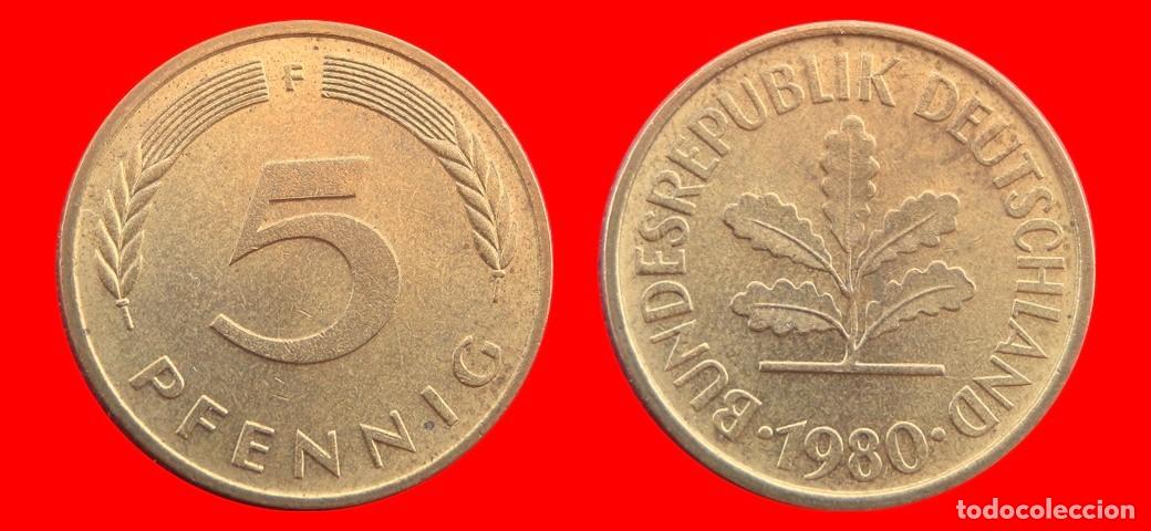 Monedas antiguas de Europa: 5 PFENNIG 1980-F BRD ALEMANIA-154525