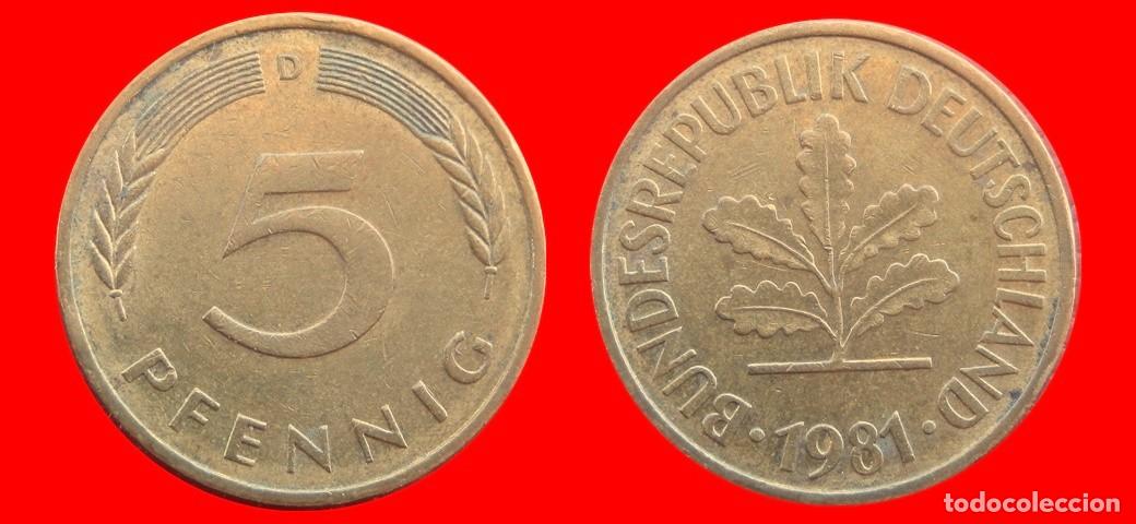 Monedas antiguas de Europa: 5 PFENNIG 1981-D BRD ALEMANIA-154528