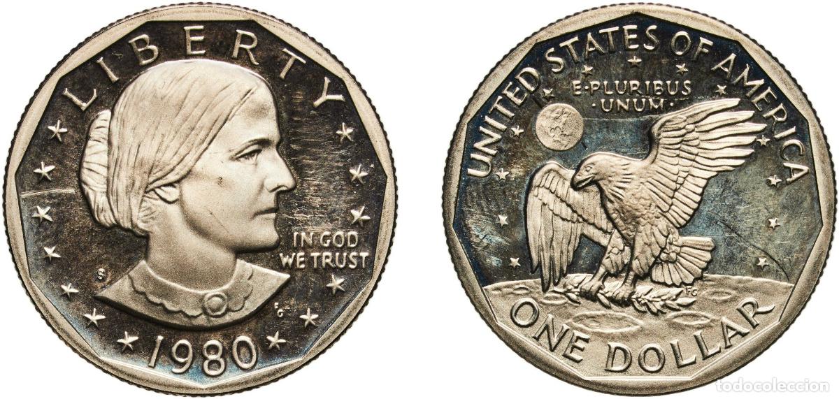 Monedas antiguas de Europa: 1 Dollar &rdquo;Susan B. Anthony Dollar&rdquo; 1980 S