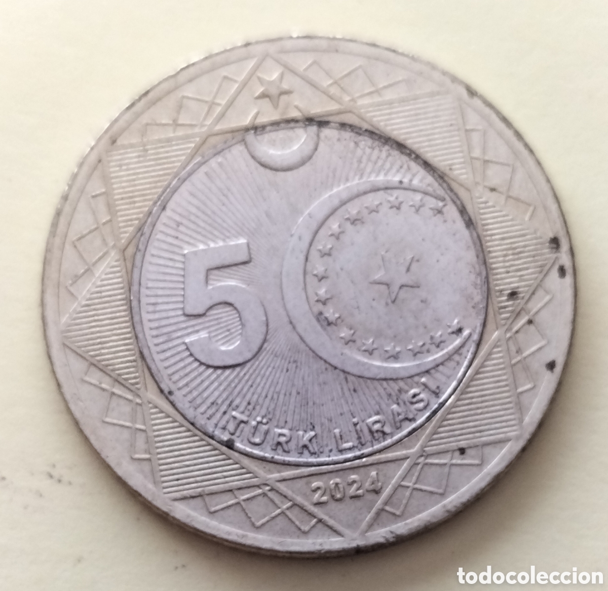 Monedas antiguas de Europa: Moneda 5 Liras 2024 Turqu&iacute;a.