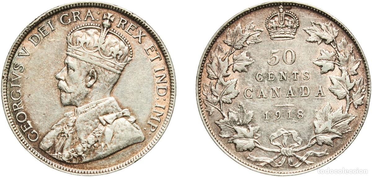Monedas antiguas de Europa: 50 Cents - George V 1918