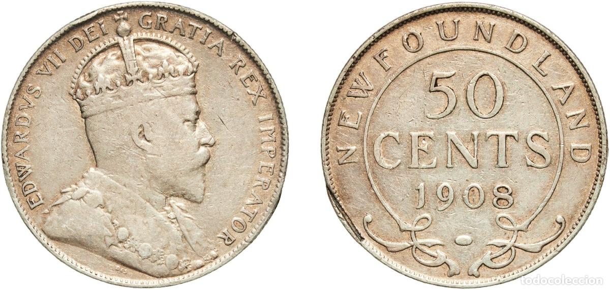 Monedas antiguas de Europa: 50 Cents - Edward VII 1908