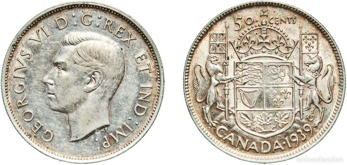 Monedas antiguas de Europa: 50 Cents - George VI (with IND:IMP:) 1939