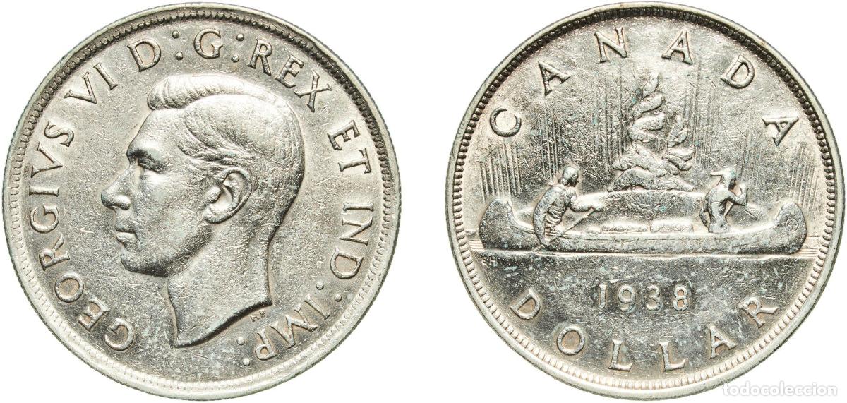 Monedas antiguas de Europa: 1 Dollar - George VI (with IND:IMP:) 1938