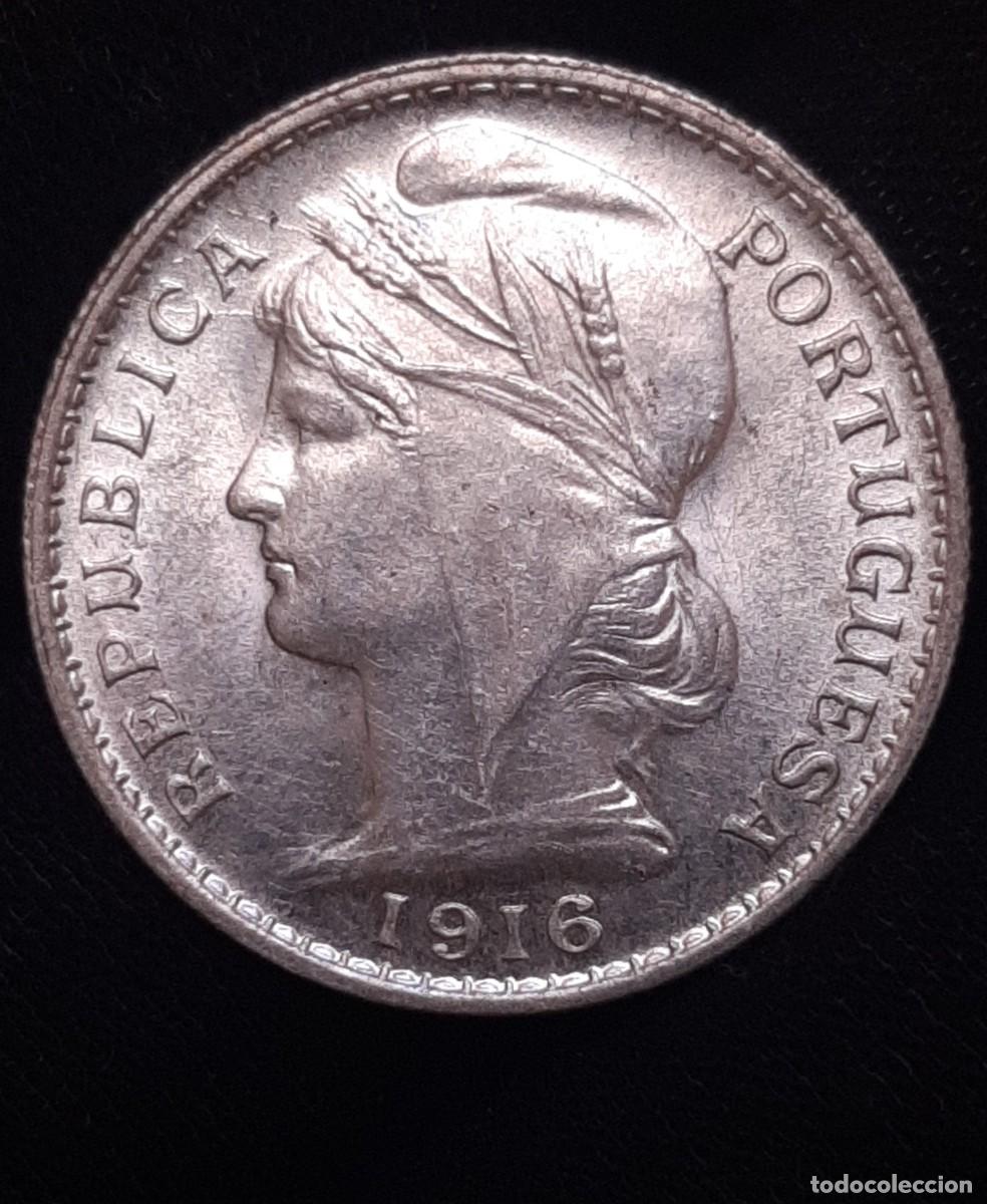 Monedas antiguas de Europa: Portugal - 20 Centavos 1916- PLATA