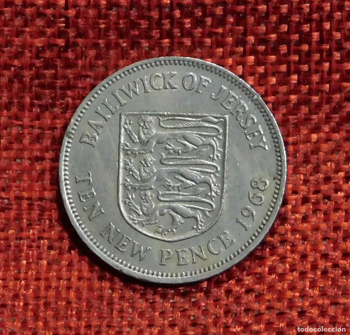 Monedas antiguas de Europa: Balliwick of Jersey - A&ntilde;o 1968 - Ten New Pence