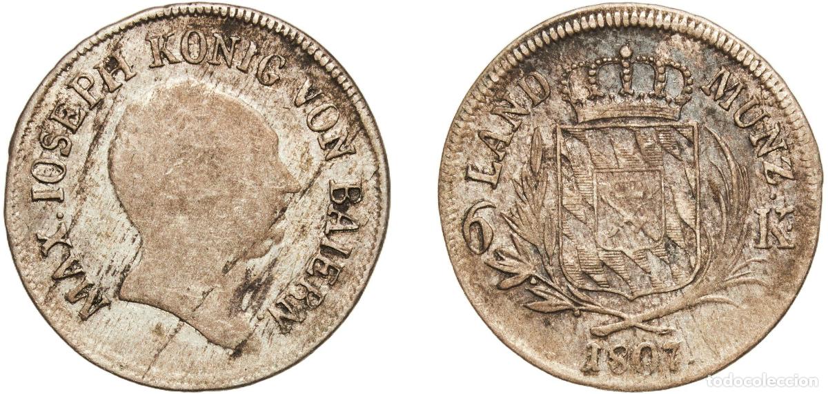 Monedas antiguas de Europa: 6 Kreuzer - Maximillian I Joseph 1807