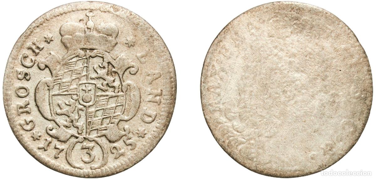 Monedas antiguas de Europa: 3 Kreuzer - Maximilian II Emanuel 1725