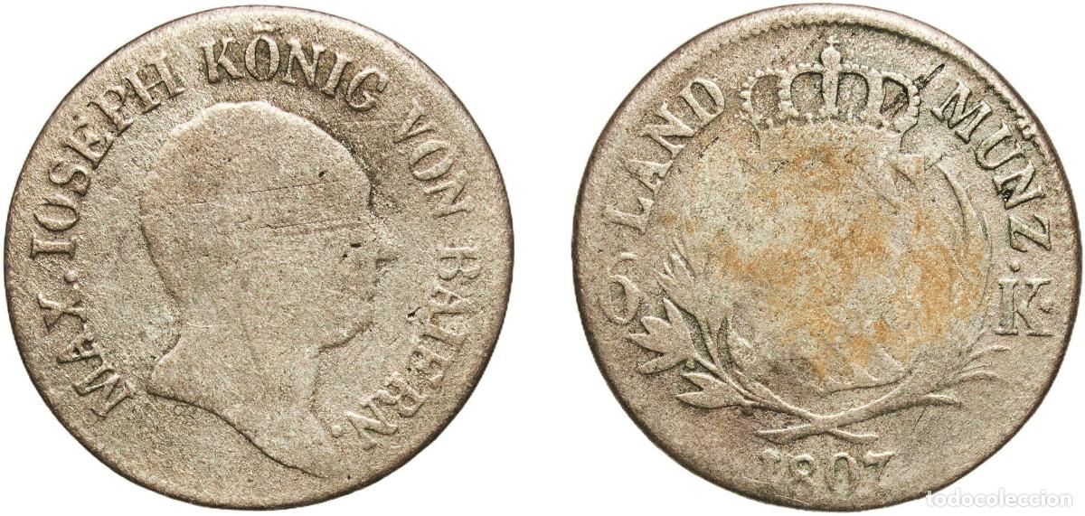 Monedas antiguas de Europa: 6 Kreuzer - Maximillian I Joseph 1807