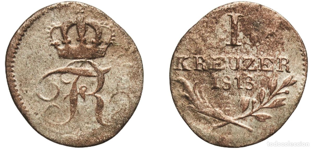 Monedas antiguas de Europa: 1 Kreuzer - Frederick I 1813