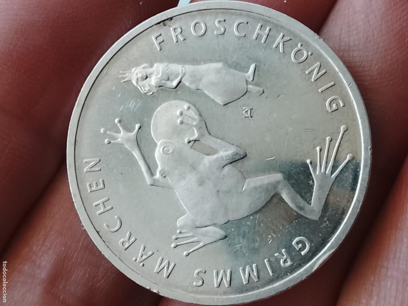 Monedas antiguas de Europa: Alemania. 20 euros de plata de 2018. Hermanos Grimm. Rana