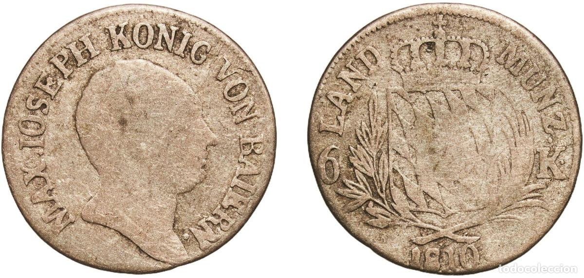 Old Coins of Europe: 6 Kreuzer - Maximillian I Joseph 1810