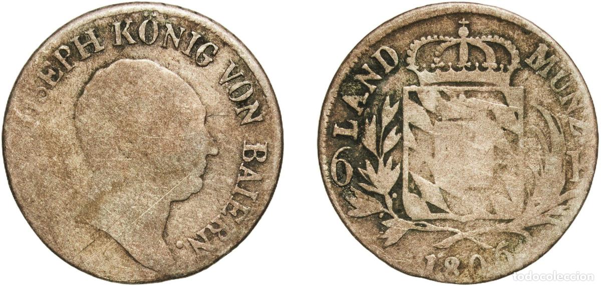 Monedas antiguas de Europa: 6 Kreuzer - Maximillian I Joseph 1806