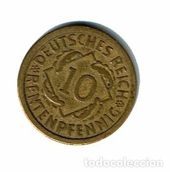 Monedas antiguas de Europa: ALEMANIA 10 pfennig 1924 A RENTENPFENNIG