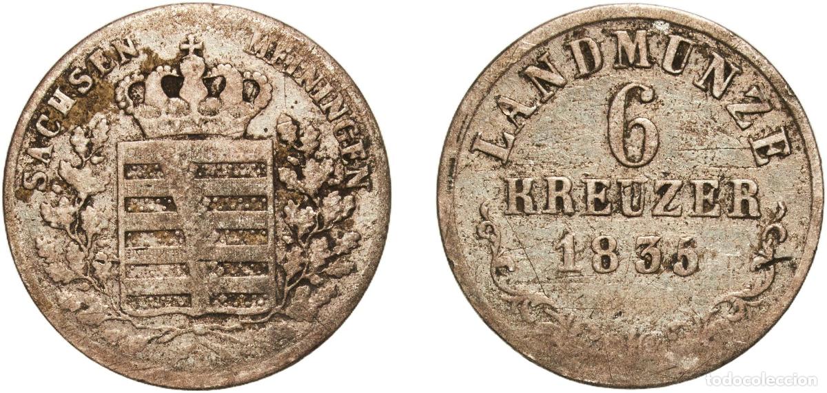 Monedas antiguas de Europa: 6 Kreuzer - Bernhard II 1835