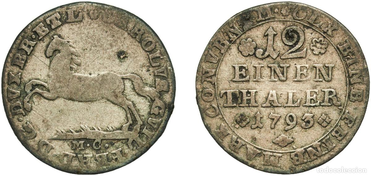 Monedas antiguas de Europa: 1&frasl;12 Thaler - Charles William Ferdinand 1793 MC