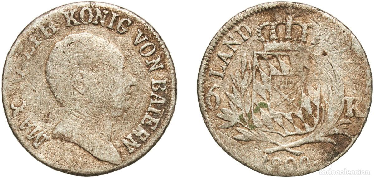 Monedas antiguas de Europa: 6 Kreuzer - Maximillian I Joseph 1809
