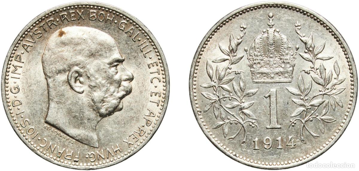 Monedas antiguas de Europa: 1 Corona - Franz Joseph I 1914