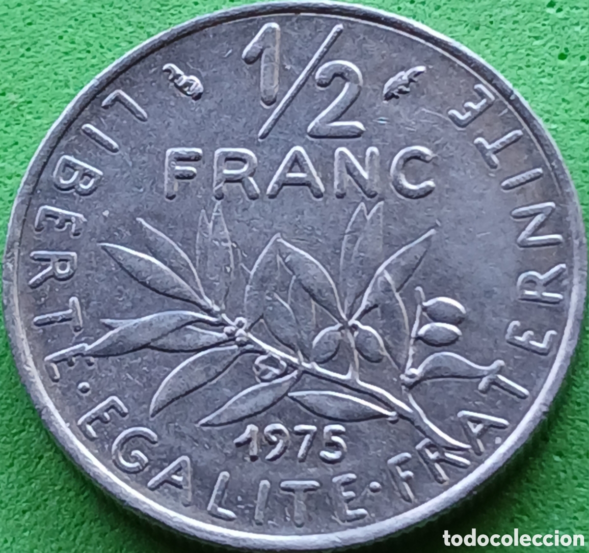Monedas antiguas de Europa: Francia &frac12; franco 1975 km#931.1
