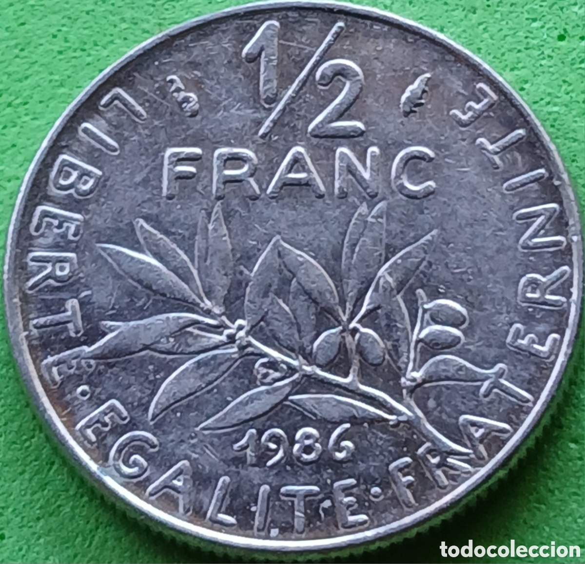 Monedas antiguas de Europa: Francia &frac12; franco 1986 km#931.1