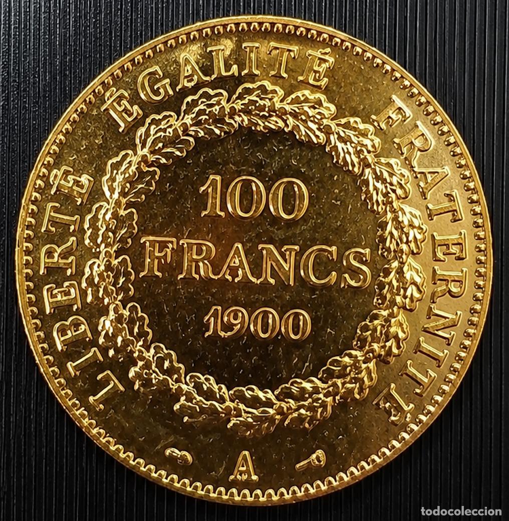 Monedas antiguas de Europa: 100 FRANCOS 1900.-JOYA NUMISM&Agrave;TICA FRANCESA.-BA&Ntilde;ADA EN ORO.-,CONMEMORACI&Ograve;N ,- 22,37gr.- 33mm.