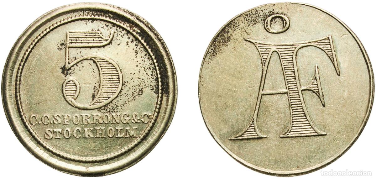 Monedas antiguas de Europa: Token - C.C. SPORRONG & CO. STOCKHOLM, &Aring;ngf&auml;rjebolaget / &Aring;F ND
