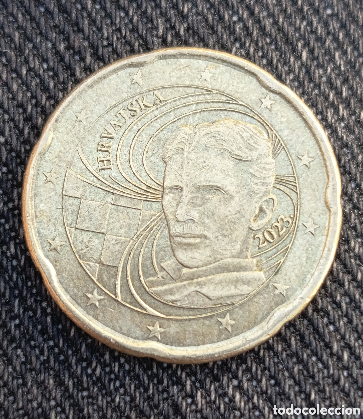 Monedas antiguas de Europa: Moneda 20 C&eacute;ntimos Croacia 2023 Tesla circulada