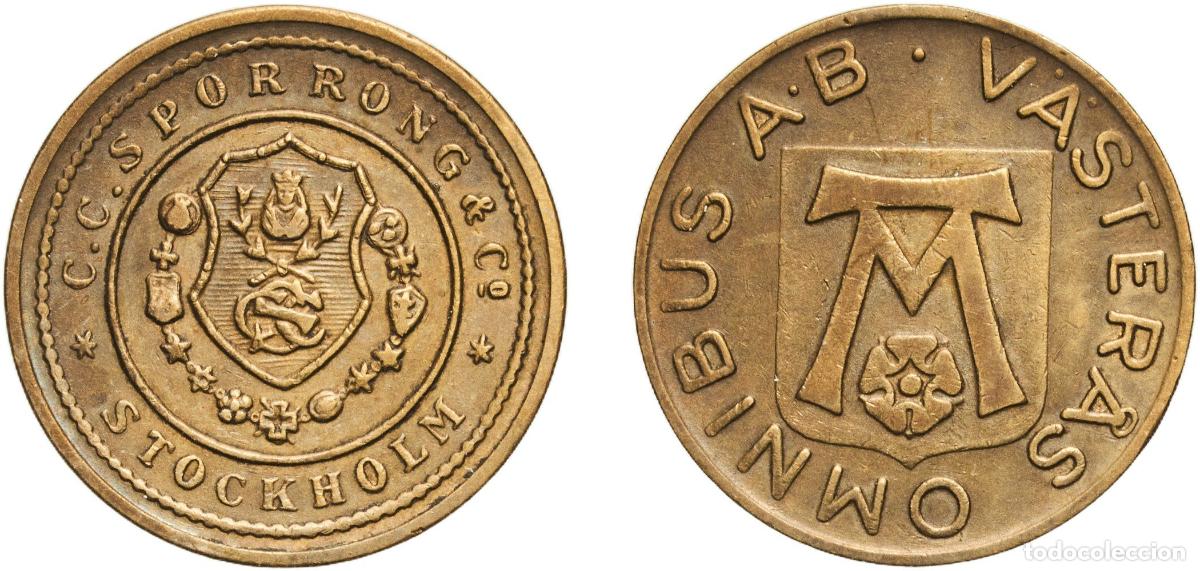 Monedas antiguas de Europa: Transport Token - Omnibus AB (V&auml;ster&aring;s) ND
