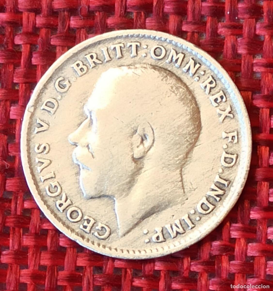 Monedas antiguas de Europa: Reino Unido United Kingdom - Rey Jorge V Georgius V - 3 Peniques A&ntilde;o 1917 - Plata 0,500 AG
