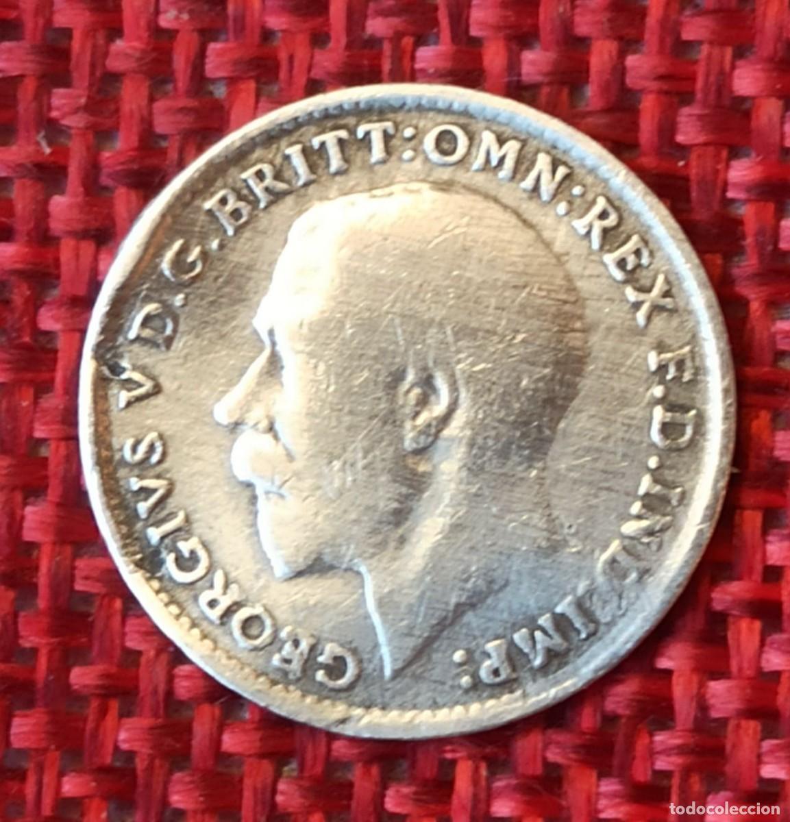 Monedas antiguas de Europa: Reino Unido United Kingdom - Rey Jorge V Georgius V - 3 Peniques A&ntilde;o 1920 - Plata 0,500 AG
