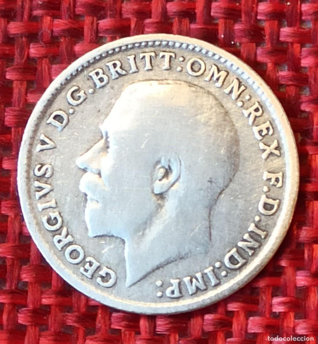 Monedas antiguas de Europa: Reino Unido United Kingdom - Rey Jorge V Georgius V - 3 Peniques A&ntilde;o 1914 - Plata 0,500 AG