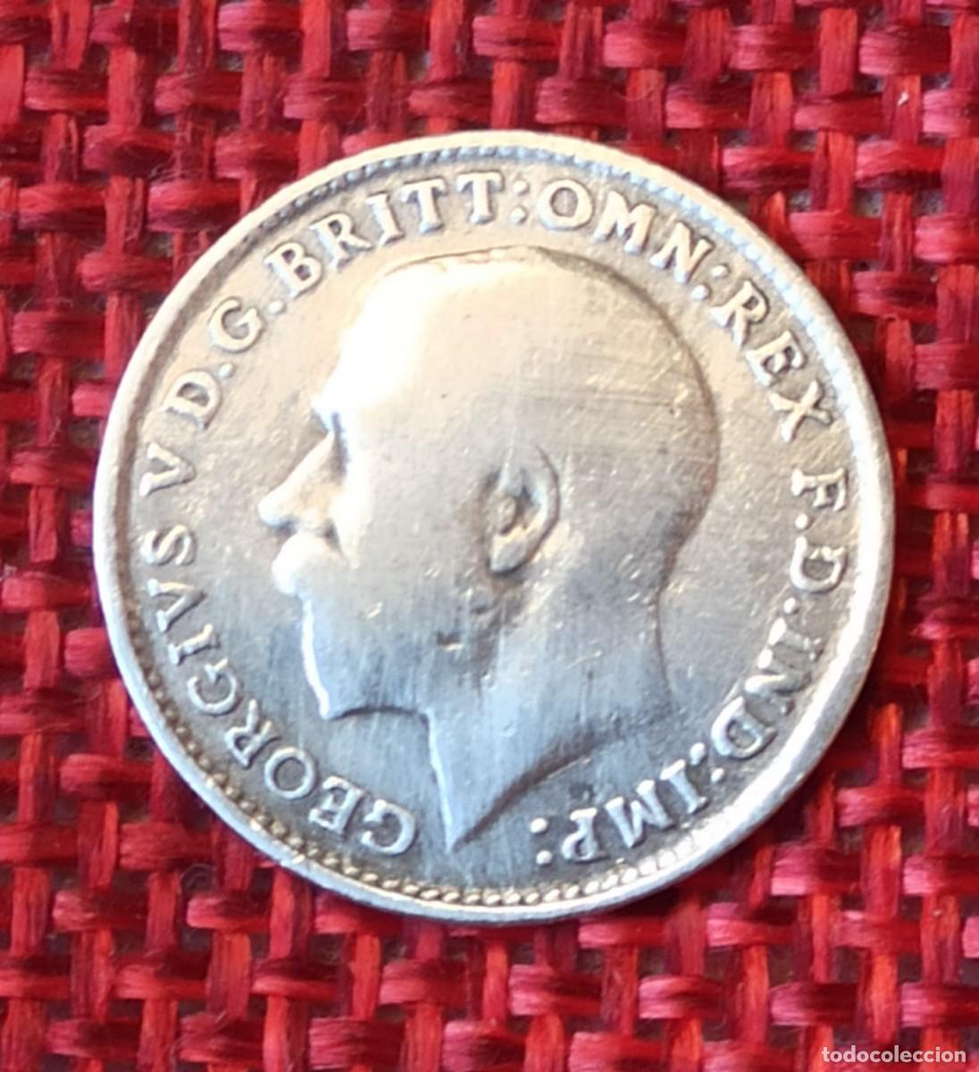 Monedas antiguas de Europa: Reino Unido United Kingdom - Rey Jorge V Georgius V - 3 Peniques A&ntilde;o 1915 - Plata 0,500 AG
