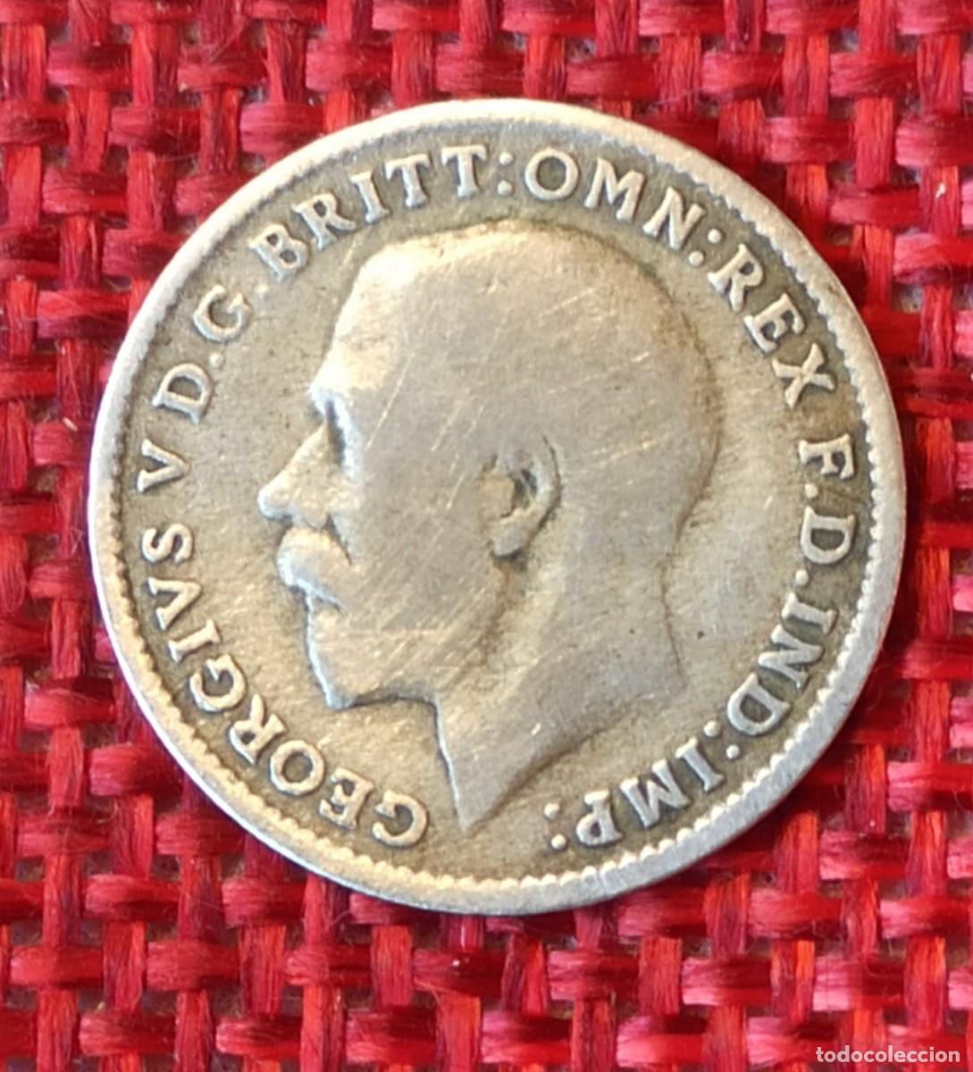 Monedas antiguas de Europa: Reino Unido United Kingdom - Rey Jorge V Georgius V - 3 Peniques A&ntilde;o 1920 - Plata 0,500 AG