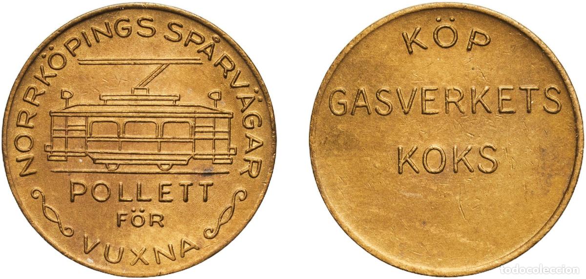 Monedas antiguas de Europa: Token - Norrk&ouml;ping Sp&aring;rvagnspollett ND