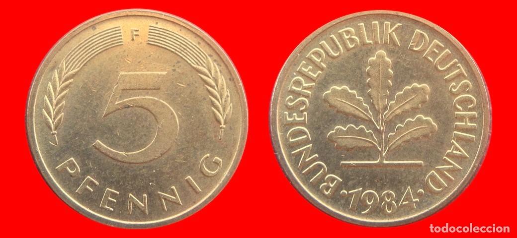 Monedas antiguas de Europa: 5 PFENNIG 1984-F BRD ALEMANIA-154541
