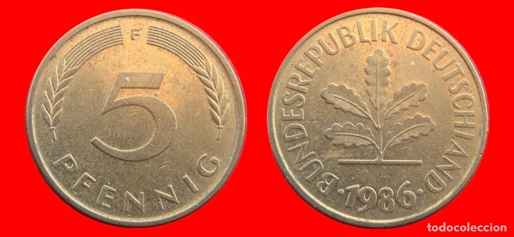 Monedas antiguas de Europa: 5 PFENNIG 1986-F BRD ALEMANIA-154549