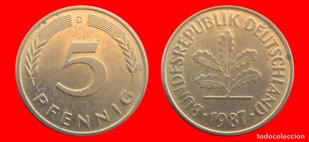 Monedas antiguas de Europa: 5 PFENNIG 1987-D BRD ALEMANIA-154552