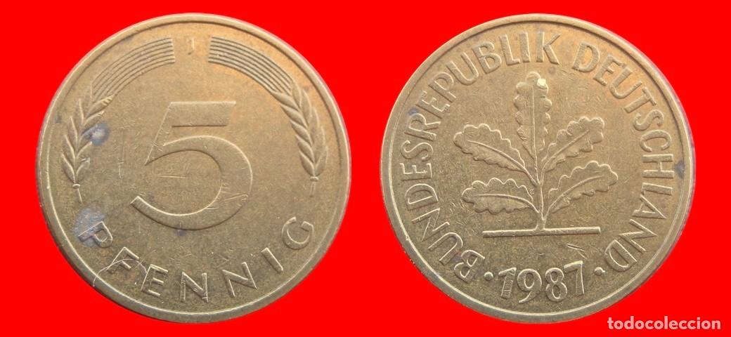 Monedas antiguas de Europa: 5 PFENNIG 1987-J BRD ALEMANIA-154555
