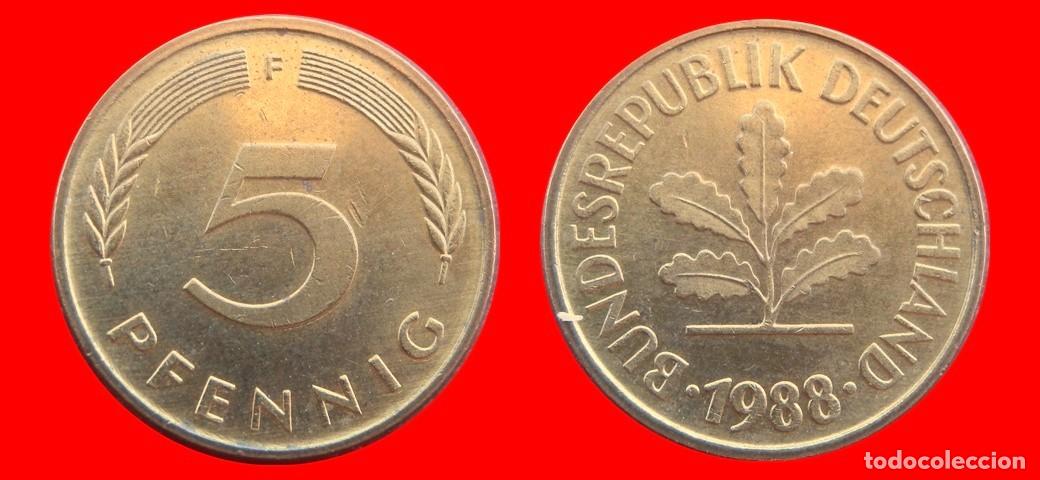 Monedas antiguas de Europa: 5 PFENNIG 1988-F BRD ALEMANIA-154557