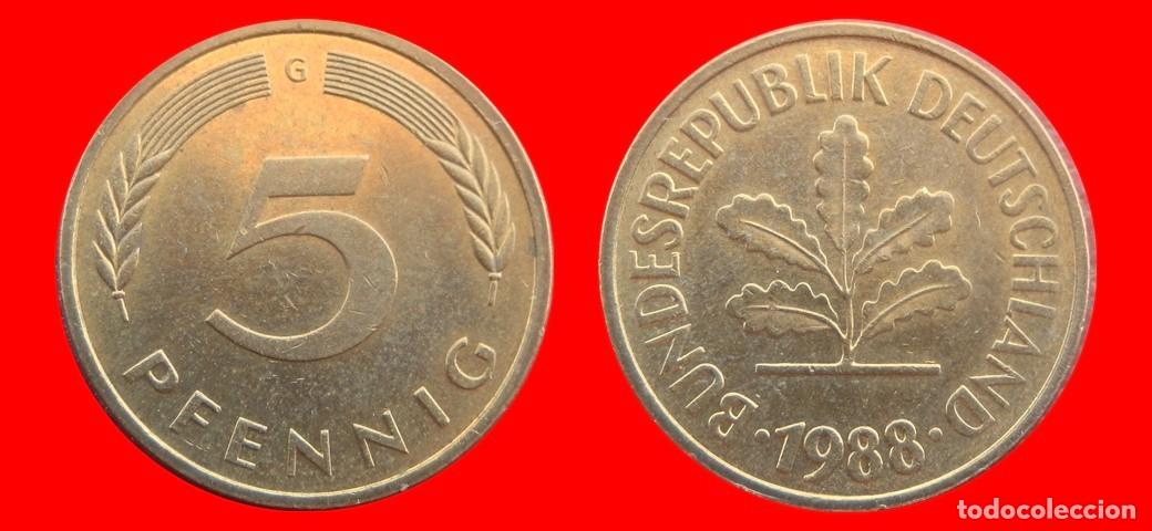 Monedas antiguas de Europa: 5 PFENNIG 1988-G BRD ALEMANIA-154558