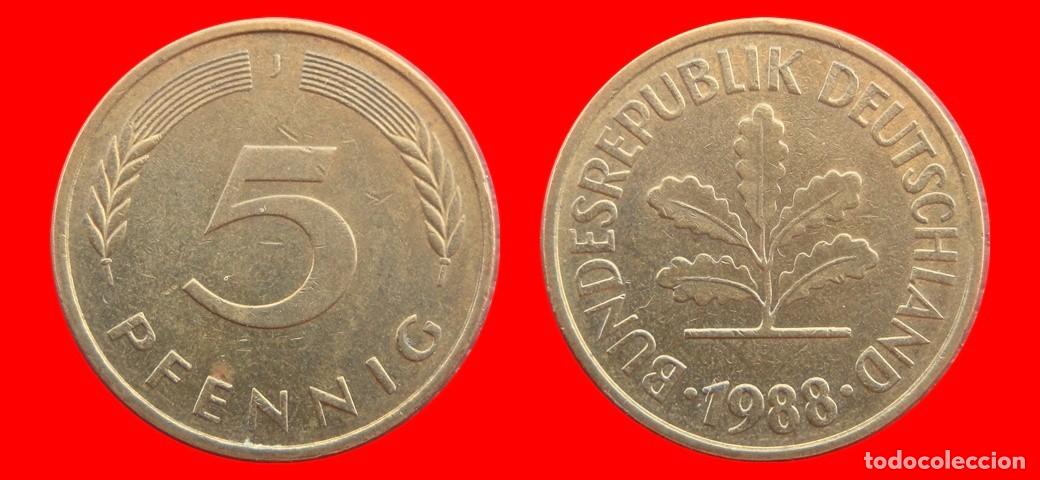 Monedas antiguas de Europa: 5 PFENNIG 1988-J BRD ALEMANIA-154559