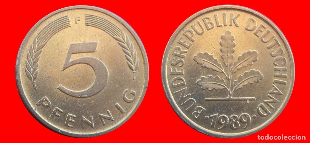 Monedas antiguas de Europa: 5 PFENNIG 1989-F BRD ALEMANIA-154561